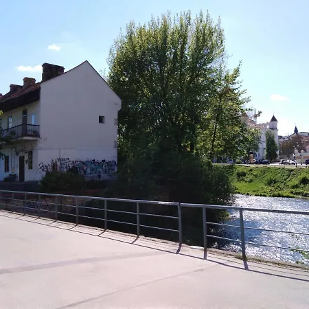Old Town Uzupis At The River Bank Vilnius